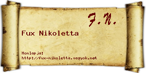 Fux Nikoletta névjegykártya