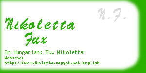 nikoletta fux business card
